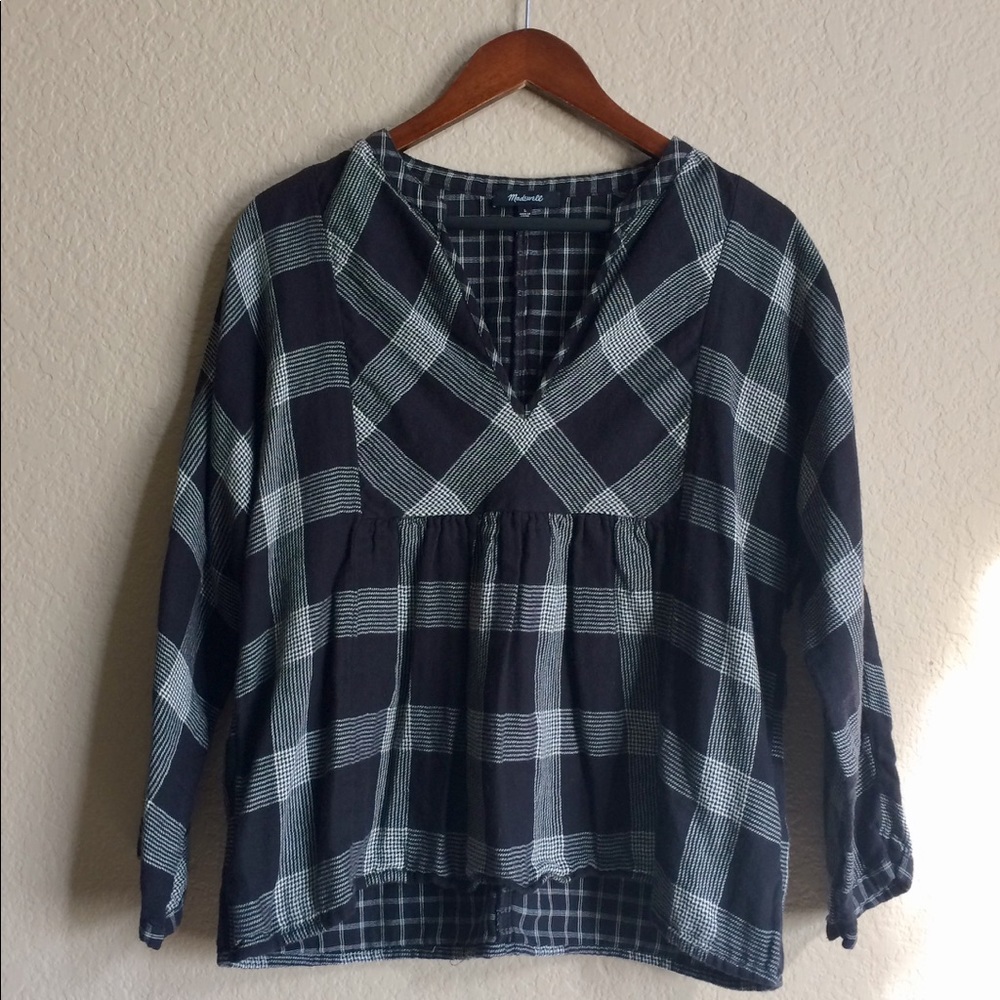 Madewell plaid popover shirt in Large